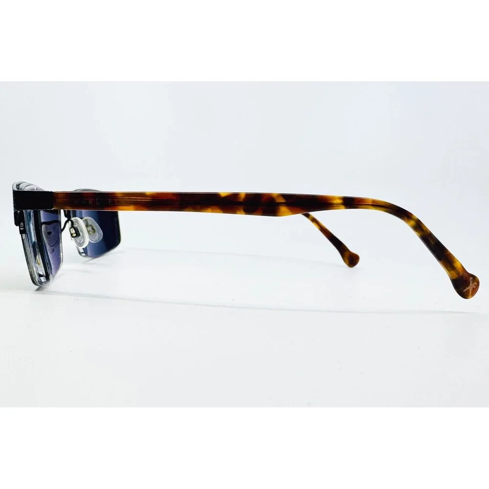 Marc Ecko Sunglasses Mens Black Tortoise Rectangle Semi-Rimless 55-19-145